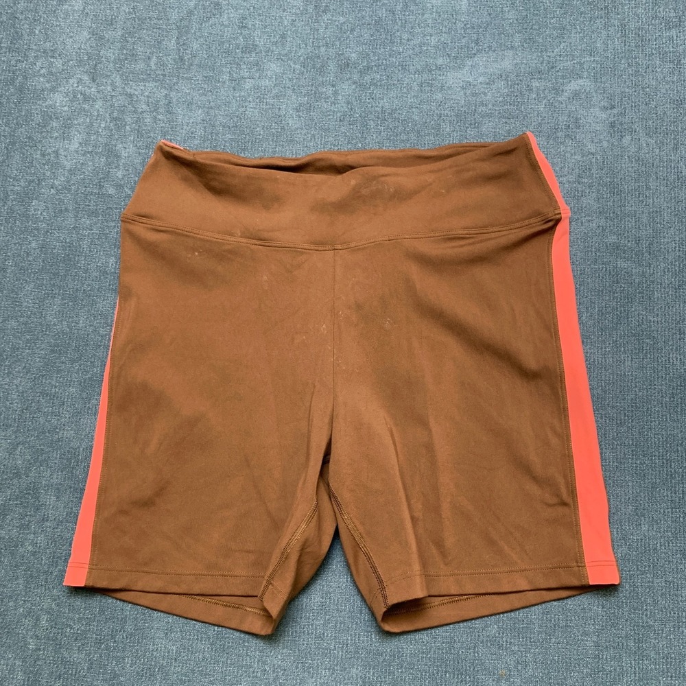 Victoria's Secret Pink Active Bike Shorts Womens Large Brown Stretch High Waist
